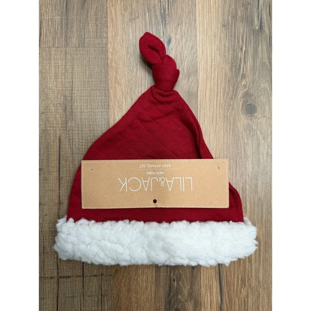 Lila & Jack Baby Santa Hat Red White Sherpa Christmas Holiday New With Tag